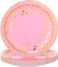 20 Stück Rosa Pappteller Rund