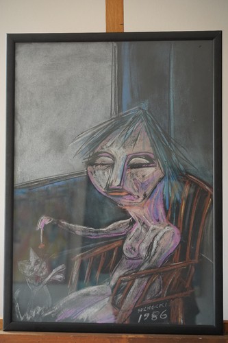 Frau und katze - frau,