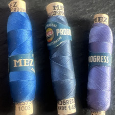 3 Rollen  MEZ Nähseide   Blau