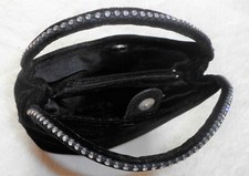 Damen Handtasche Abendtäschchen mit Strass-Steinen schwarzer Samt ? TOP Zustand