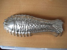 Backform Fisch 27 cm Weißblech Puddingform Form Vintage Backen