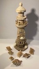 Deko / Leuchtturm / Kunststoffguss / ca. 28 cm / maritime Deko / Muschelkonvolut