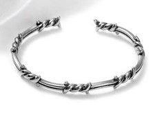 316L EDELSTAHL  ***  Armband Armreif Armspange Stacheldraht, 22-23 cm