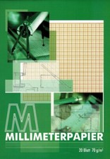 Millimeterpapier 20 Blatt Din A4, A3 - 70- 90 g/m2 Zeichenpapier Block Papier