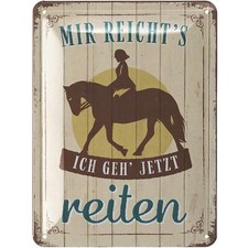 Retro Blechschild PFERDE Schild Geschenke Pferdeliebhaber Reiter Metall 15x20cm