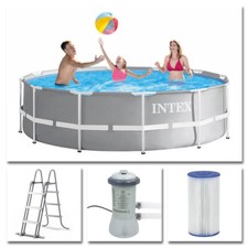 INTEX Komplettset Prism Frame Pool Ø 366x99cm + Filterpumpe Swimmingpool