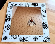 Spiegel Schwarz Weiß Barock, 45x45 Cm