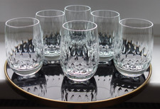 Edel Vintage 6 kleine Wassergläser Saft Becher Kristall Linsen Gravur 130 ml