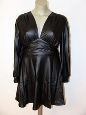 Leder Imitat Kleid schimmernd