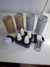 Duni LED Station 4er Set Multicolor inkl. 4 Duni Bliss Kerzenhalter aus Metall