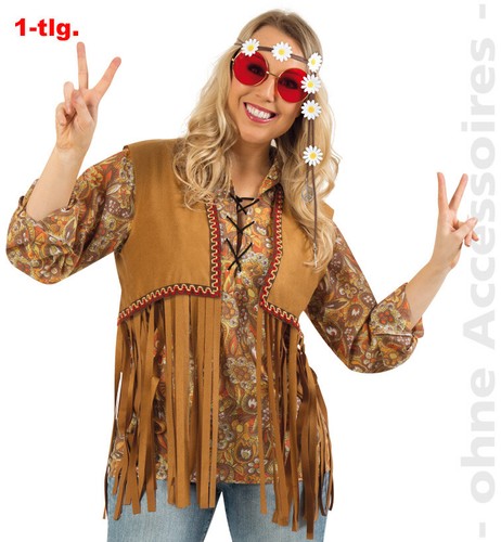 Hippie weste flower power - weste,