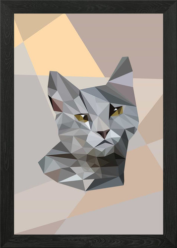 Geometrisches katzenportrait - geometrisches,