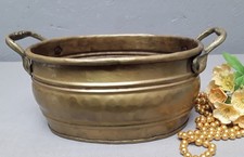 Messing Schale Schüssel Topf mit zwei Griffen Dekoration H 396
