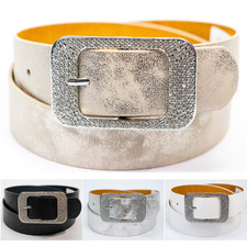 Damen Strass Schnalle Jeans