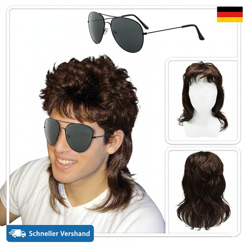 Herren vokuhila perücke - vokuhila,