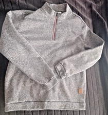 Arbeitspullover langarm Herren Troyer Warm flis pullover DE XL grau meliert