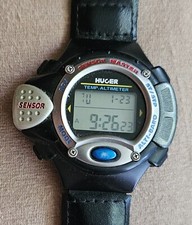 HUGER AT 200 S H SENSOR MASTER 50M 0700 Altimeter Sport LCD Armbanduhr ! VINTAGE