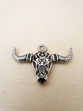 Tierschädel Anhänger * Skelett Totenkopf Schmuck Basteln Deko Charms Silber
