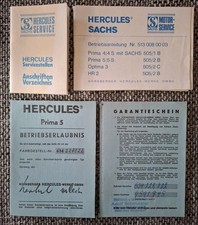 Motorrad Hercules Prima 5  - Betriebsanleitung - Betriebserlaubnis 1979 Original