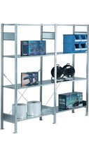 SCHULTE Lagertechnik Steckregal H2000xB1000xT300mm Grundregal verzinkt 2 Rahm...