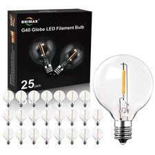 25/6 Stück G40 LED Glühbirnen E12 Globe Glass Ersatzbirnen Wasserdicht Warmweiß