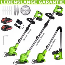 Elektro Akku-Rasentrimmer mit 2 Akku und Ladegerät Faltbar Motorsense