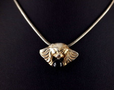 Anhänger Silber Onyx schwarz Löwenkopf - außergewöhnlich & markant