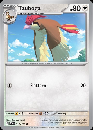 Pokemon karten 151 - karten, tauboga