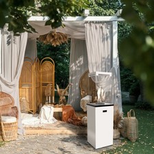 Terrassenkamin Patio Light Weiss 8,2 kW Gas Feuerstelle Garten Kamin Ofen