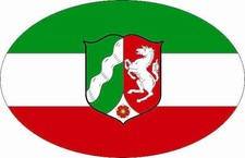 Aufkleber Nordrhein-Westfalen NRW Oval 10 x 6,5 cm Autoaufkleber Sticker