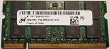 1x 4GB MICRON DDR2 RAM 800MHz PC2-6400S SO-DIMM CL6  MT16HTF51264HZ-800C1 2Rx8