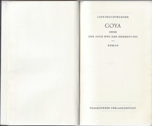 Lion feuchtwanger goya - lion, oder