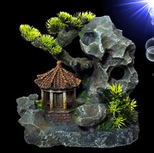 Aquarium Terrarium Deko 🍀 TEMPEL MIT FELSEN 🍀 Dekoration Stein Zubehör (214)