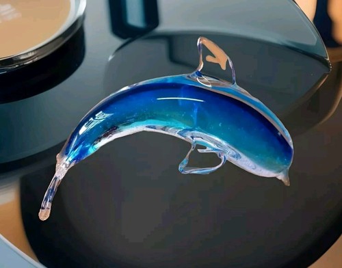 Glasfigur delfin skulptur - glasfigur, glas
