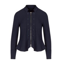 HIGH Jacke Synchronize Jacke marineblau Reißverschluss vorne hochgeschlossen 10 war £575 Ref UVP