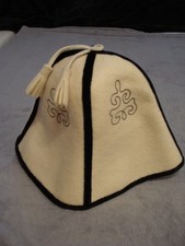 Filzmütze Hut Größe 59 russisch weiß schwarz