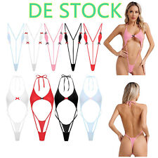 DE-Damen Monokini Einteiliger Badeanzug Stringbody Unterwäsche Bikini Bademode