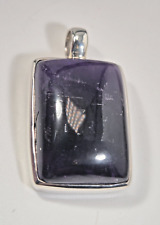 Anhänger  dunkler Amethyst Cabochon lila 925   Silber Unikat 141