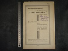 Entrup 1929 Dahlien Pflanzenkatalog Pflanzenverzeichnis Preisliste Seed Catalog