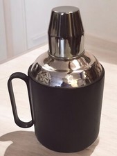 Thermoskanne / Thermos / Antik  / Camping / outdoor / Isolierkanne/Schwarz Leder