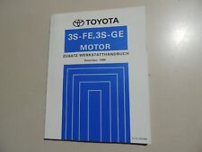 12.1989 Ergänzungs Werkstatthandbuch MOTOR 2.0L Toyota MR2 (W2)