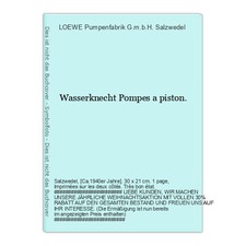 Wasserknecht Pompes a piston