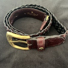 Ledergürtel Damen, Aigner, Geflochten, Goldschnalle