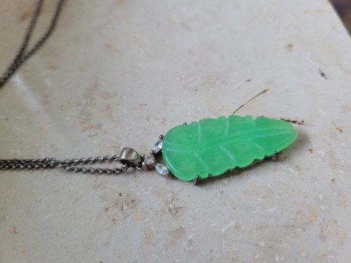 925 silberkette mit jade - 925,