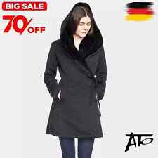 ATO Berlin Damen Wollmantel Cynthia Gr. L tailliert schwarz warm Kapuze elegant