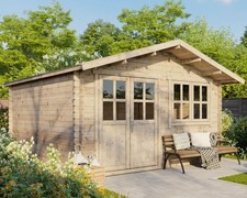 Gartenhaus Holzhaus Gerätehaus Blockhaus 4x4m 28mm