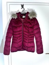 Orsay Damen Jacke Winter Steppjacke Dunkelrot Fellkragen Kapuze Gr.36/38 Neu ❄️