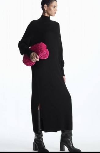 Women cos dress black wool - black, s