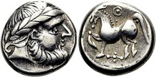 KELTEN   Tetradrachme  Kugelwange.  Kopf des zeus    22mm   11.67gr.