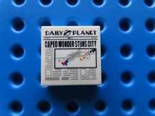 Lego 1 x Fliese 3068pb1290 weiß 2x2 bedr. Zeitung Daily Planet Superman colsh07